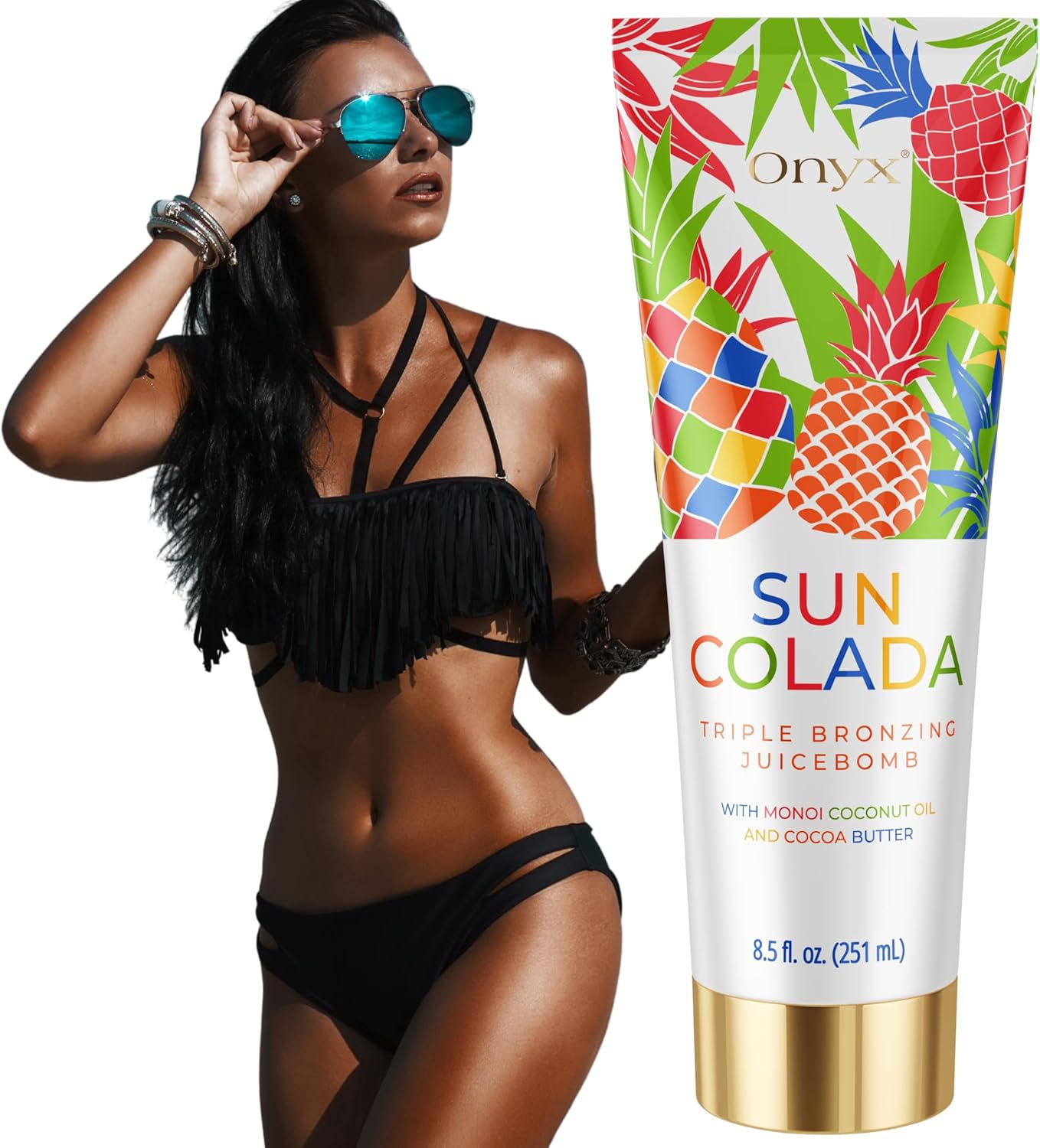 Onyx Suncolada Sunbed Cream | Deep Tan Bronzer & Accelerator For Smooth, Streak Free Finish | Outdoor & Indoor Lotion Enhancer | Moisturising Formula For Long Lasting Results