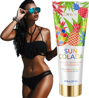 Onyx Suncolada Sunbed Cream | Deep Tan Bronzer & Accelerator For Smooth, Streak Free Finish | Outdoor & Indoor Lotion Enhancer | Moisturising Formula For Long Lasting Results