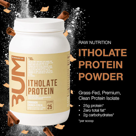 Raw Whey Isolate Protein Powder, Cinnamon Crunch (Cbum Itholate Protein) - 100% Grass-Fed Sports Nutrition Powder For Muscle Growth & Recovery - Low-Fat, Low Carb, Naturally Flavored - 25 Servings