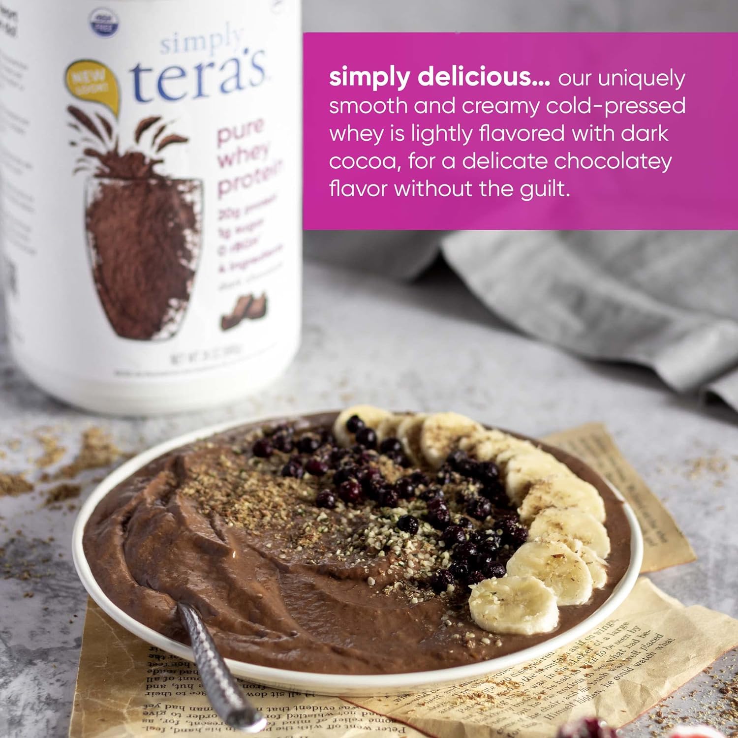 Tera's Whey Protein, Dark Chocolate, 12 oz