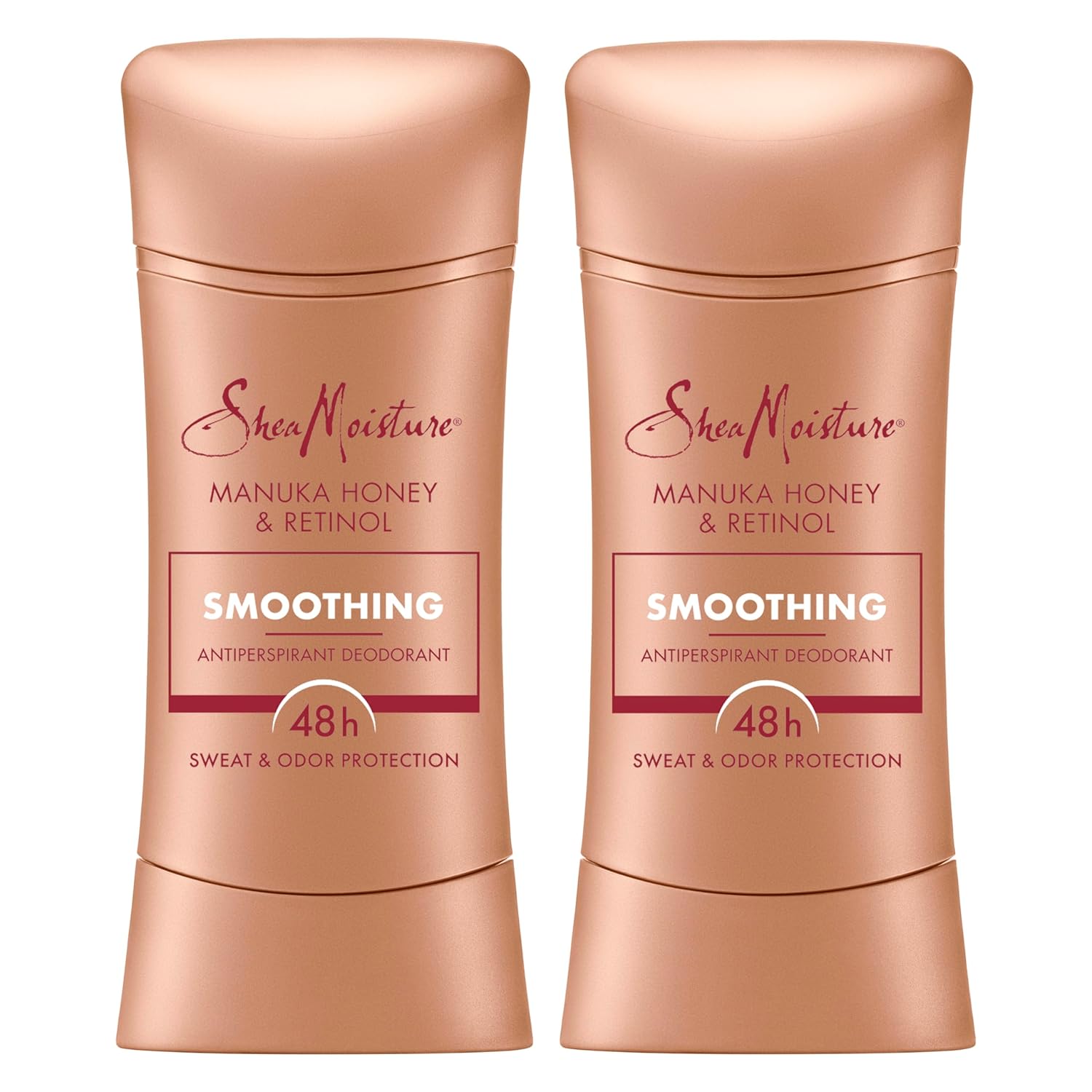 Sheamoisture Antiperspirant Deodorant Stick Smoothing Manuka Honey & Retinol (Pack Of 2) For 48Hr Sweat & Odor Protection With No Parabens & No Mineral Oil 2.6 Oz