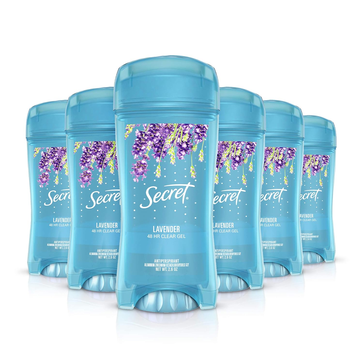 Secret Antiperspirant And Deodorant Clear Gel Lavender Scent 2.6 Oz (Pack Of 6)