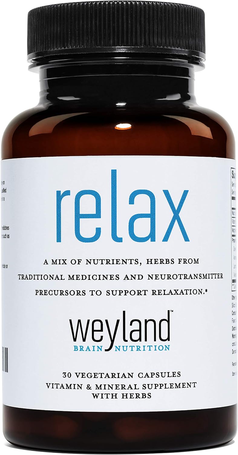 Relax - Natural Sleep Support Supplement With Gaba, L-Theanine, Valerian Root, 5-Htp, Lemon Balm – Calm And Relaxation Aid - 30 Vegetarian Capsules