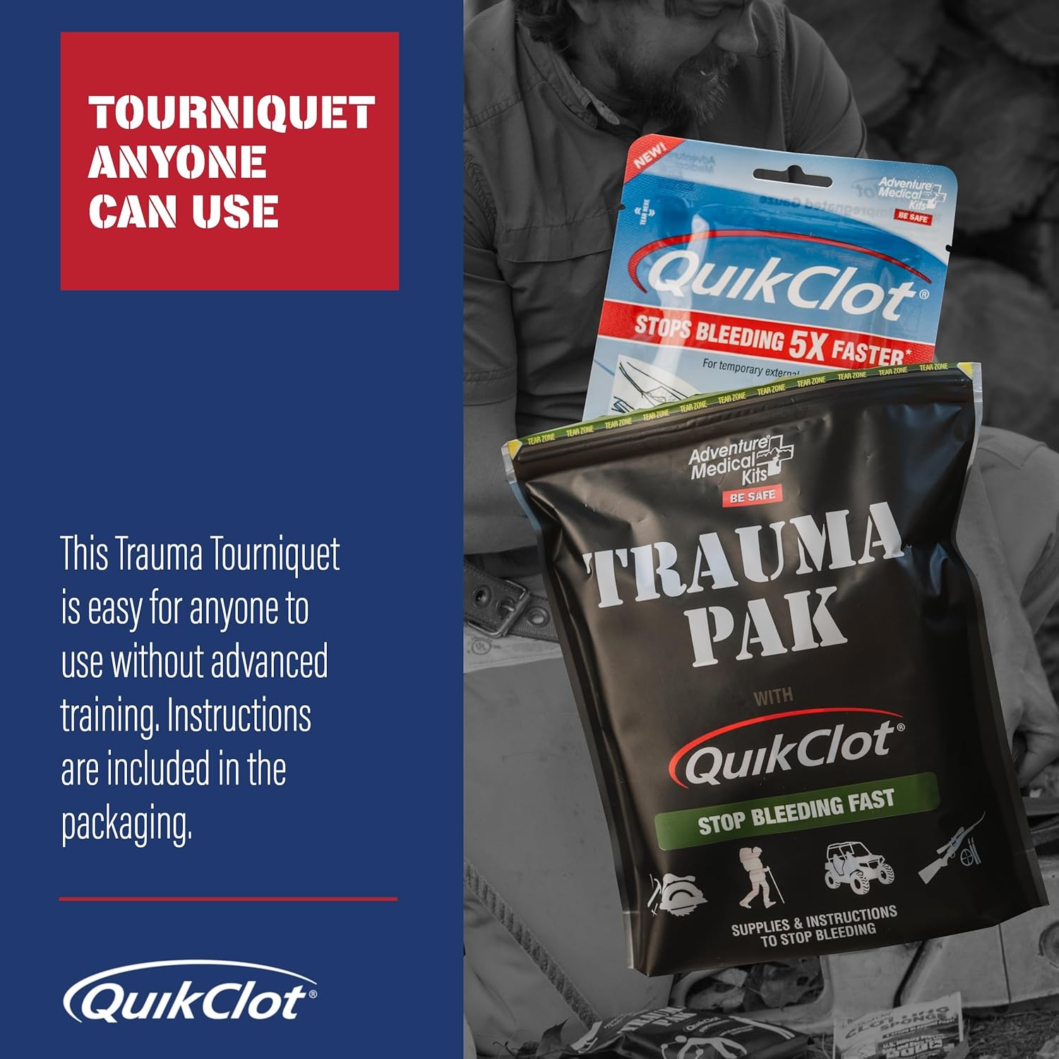 Adventure Medical Kits Trauma Pak First Aid Kit with QuikClot Sponge : Health & Household