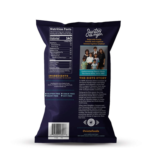 Siete Grain Free Potato Chips | Kettle Cooked | Gluten Free Chips | Vegan Snacks | Non Gmo | Sea Salt, (Pack Of 6)