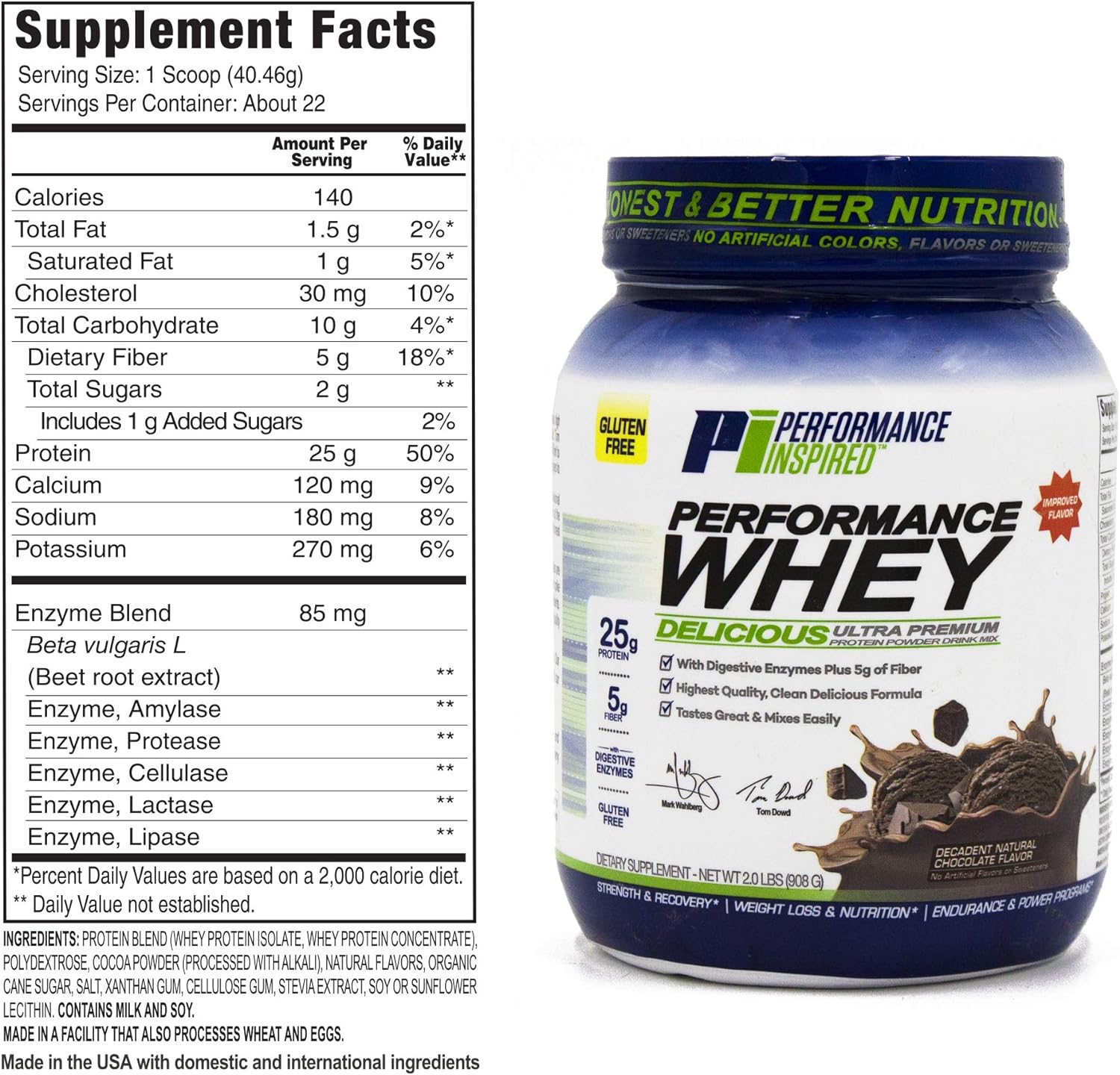 Performance Inspired Nutrition WHEY Protein Powder - All Natural - 25G