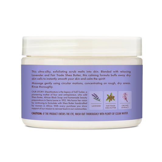 SheaMoisture Creme Body Scrub Lavender Calming Skin Care with Fair Trade Shea Butter 11.3 oz