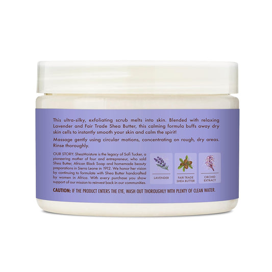 Sheamoisture Creme Body Scrub Lavender Calming Skin Care With Fair Trade Shea Butter 11.3 Oz