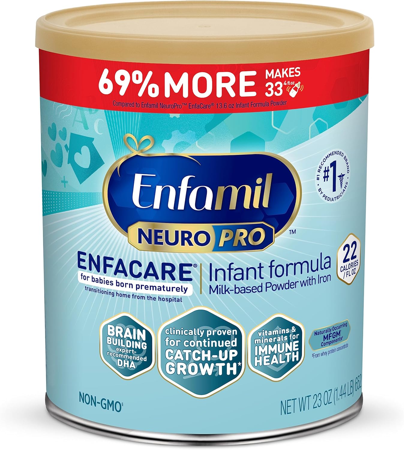 Enfamil NeuroPro EnfaCare High Cal Premature Baby Formula with Iron, Brain-building DHA, Vitamins & Minerals for Immune Health, 23 Oz