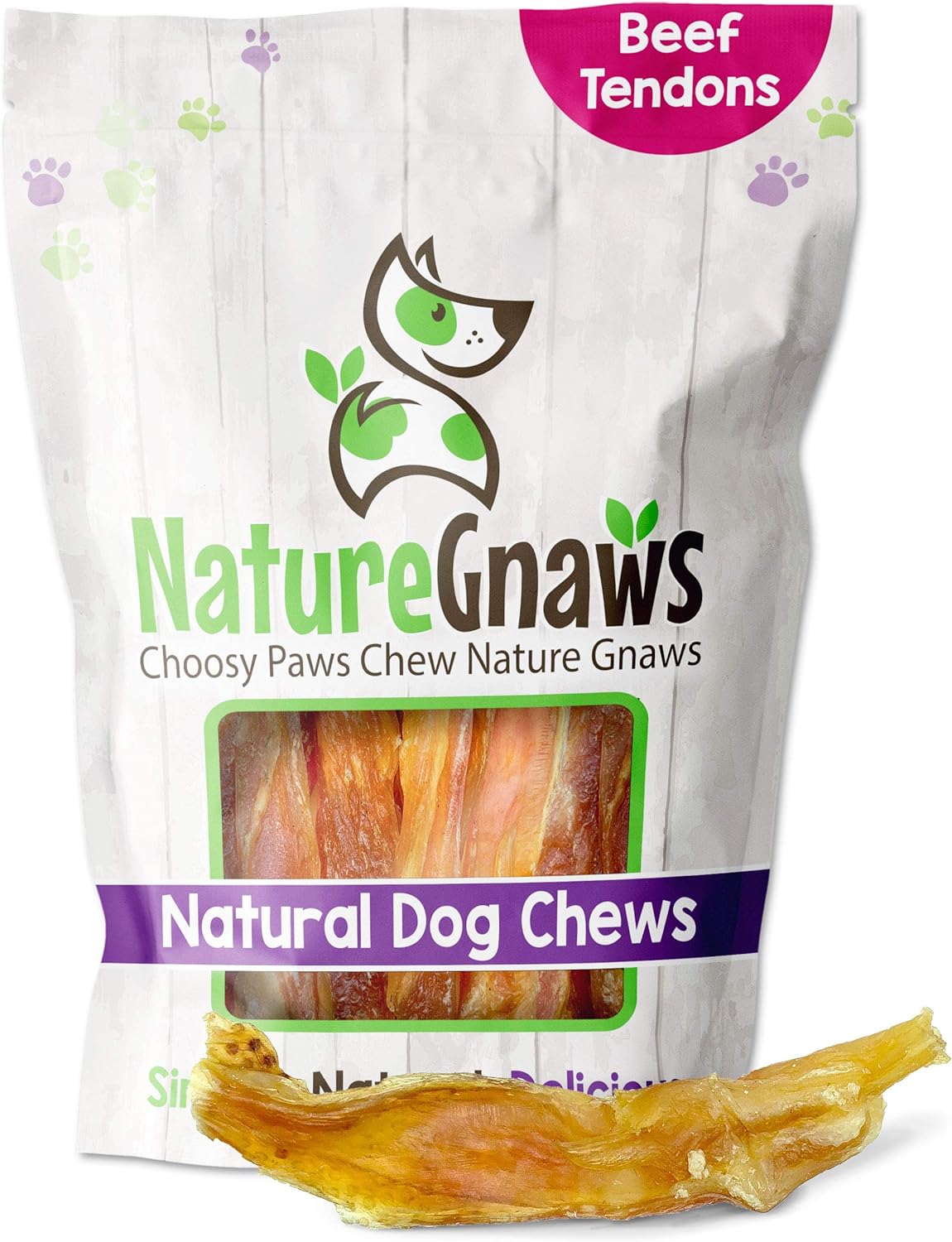 Nature Gnaws Beef Tendons For Dogs 4-5" (12 Count) - Mixed Thickness - Long Lasting For Small And Medium Dogs - Natural Beef Jerky Dog Chew Bones - Rawhide Free