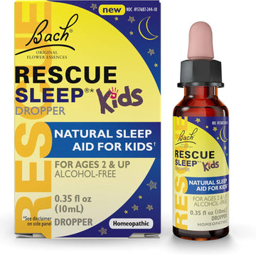 Bach Rescue Sleep Kids Dropper 10Ml, Natural Sleep & Stress Relief Aid, Homeopathic Flower Essence, Free Of Melatonin, Sugar & Gluten, Kid-Friendly, Non-Alcohol Formula