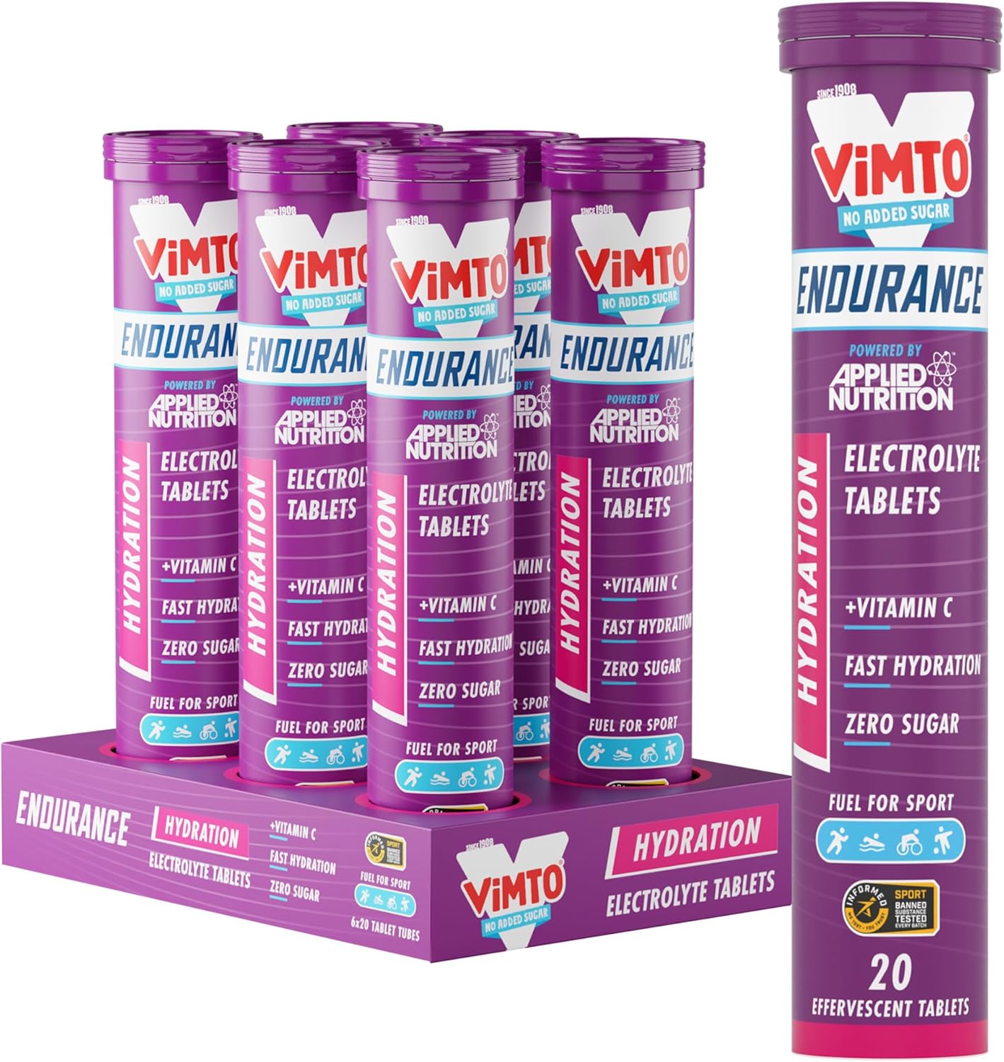Applied Nutrition Endurance Hydration Electrolyte Tablets - 400Mg Electrolytes Per Serving – 20 Effervescent Tablets, Sugar Free, Low Calorie, Added Vitamin C Boost Performance – Orange