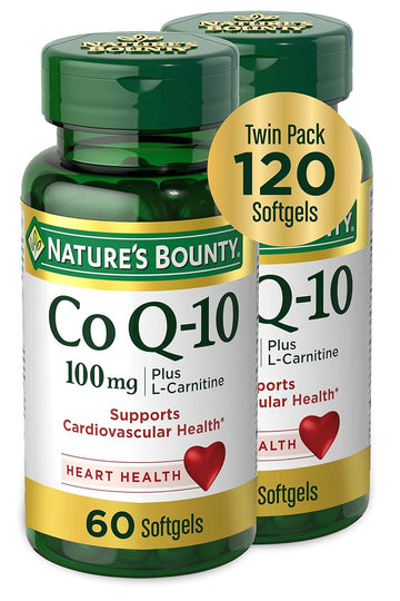 Nature's Bounty Co Q-10 100 mg, 60 + 60 Rapid Release Softgels, Twin Pack, 60 Counts