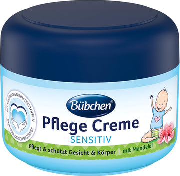 BÃ¼bchen Pflege Creme, sensitive KÃ¶rper- und Gesichtscreme fÃ¼r zarte Babyhaut, mit MandelÃ¶l, Menge: 1 x 75 ml