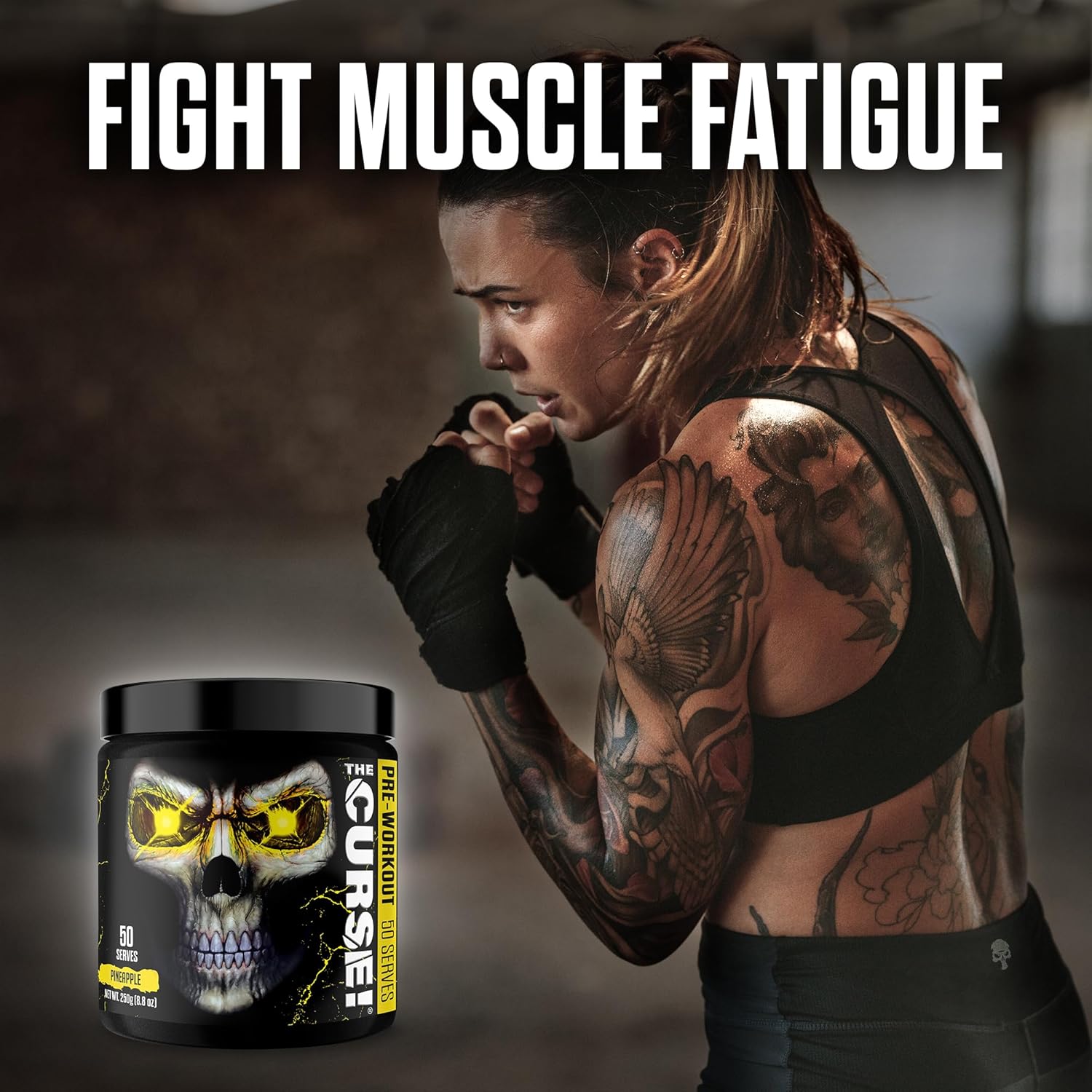 Jnx Sports The Curse! Pre Workout Powder For Men & Women, Caffeine, Beta-Alanine, Creatine, L-Citrulline, 50 Servings, Pineapple Flavor – Boost Energy, Strength & Focus : Health & Household