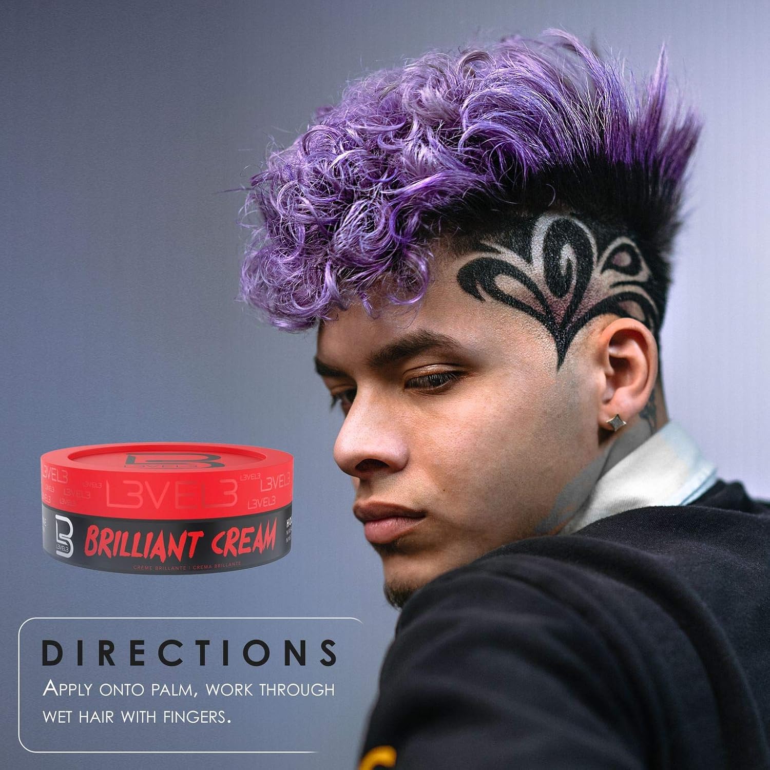 L3 Level 3 Brilliant Cream - Improves Hair Texture And Shine - Delivers A Natural Hair Style Look Hydrates Your Hair - Level Three Hair Cream : Beauty & Personal Care