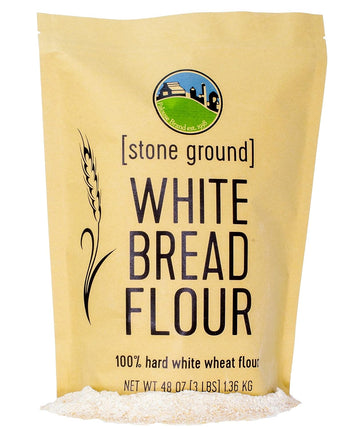 Hard White Whole Wheat Flour | 3 LBS | Bread Flour | Non-GMO | 100% Non-Irradiated | Kosher | USA Grown | Field Traced | Resealable Kraft Bag