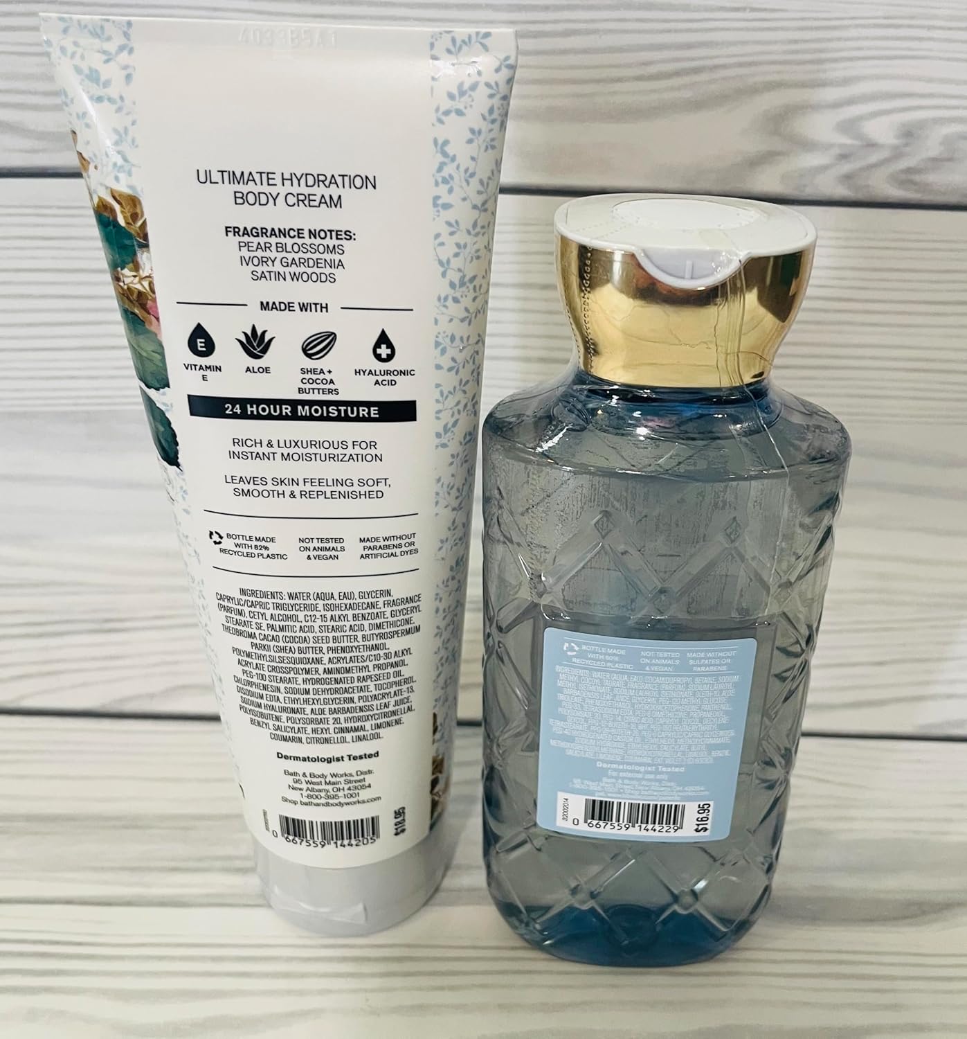Bath & Body Works Dressed In White Ultimate Hydration Body Cream And Body Gel Wash 2 Piece Set