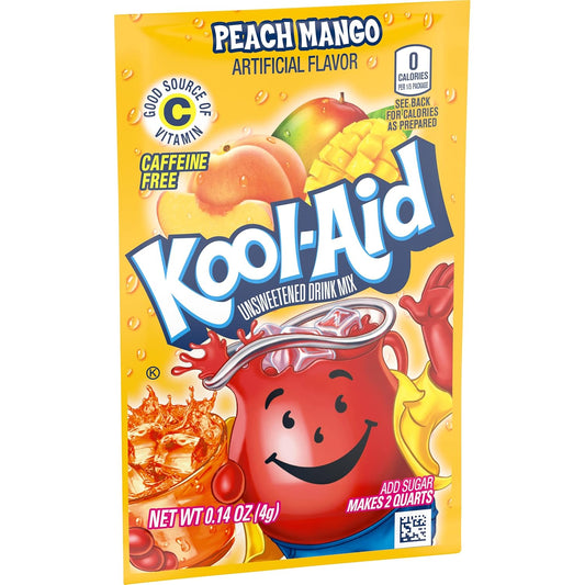 Kool-Aid Unsweetened Caffeine Free Peach Mango Zero Calories Powdered Drink Mix 192 Count Pitcher Packets