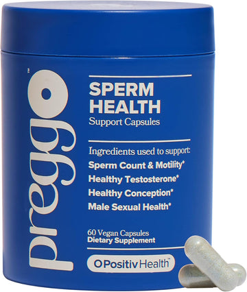 Preggo Sperm Health Capsules For Men - Obgyn-Formulated For Improved Sperm Count & Motility With Tongkat Ali, N-Acetyl Cysteine, Alpha Lipoic Acid – Male Reproductive Health, 60 Count (Pack Of 1)