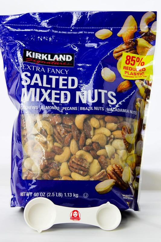 Kirkland Signature Extra Fancy Mixed Nuts, Salted (40 oz) - 2 Pack with Bonus Sophley Measuring Spoon