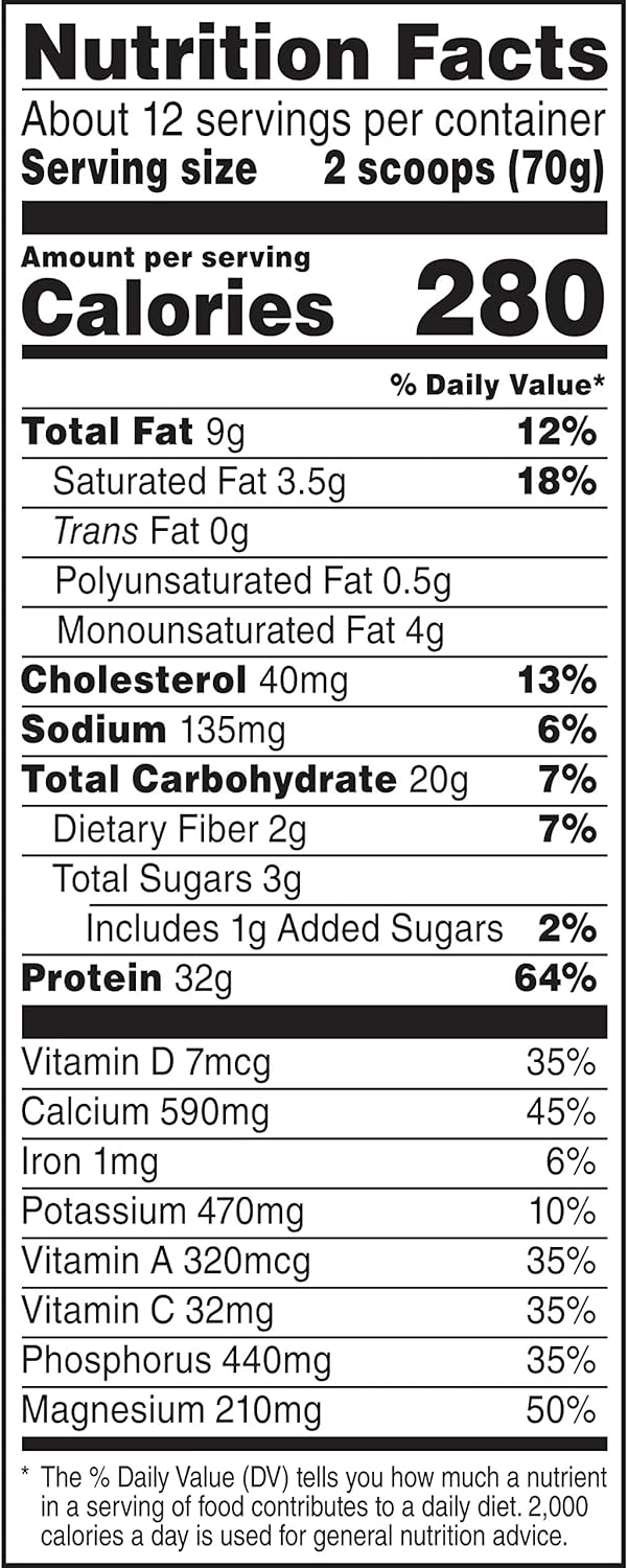 Muscle Milk Genuine Protein Powder, Chocolate, 1.93 Pounds, 12 Servings, 32g Protein, 3g Sugar, Calcium, Vitamins A, C & D, NSF Certified for Sport, Energizing Snack, Packaging May Vary : Health & Household