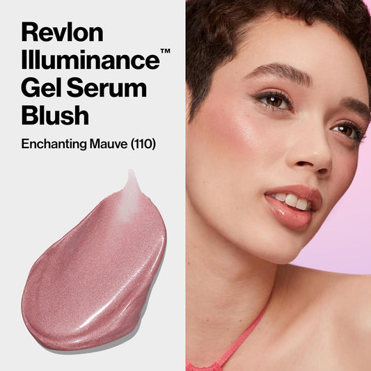 Revlon Illuminance Gel Serum Blush, Visibly Plump Cheeks, Dewy Finish And Hydrates All Day, 110 Enchanting Mauve, 0.37 Fl Oz