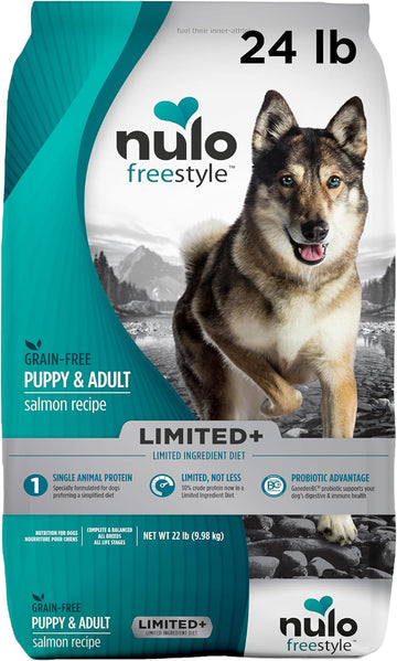 Nulo Freestyle All Breed Dog Food, Premium Allergy Friendly Adult & Puppy Grain-Free Dry Kibble Dog Food, Single Animal Protein With Bc30 Probiotic For Healthy Digestive Support 24 Pound (Pack Of 1)