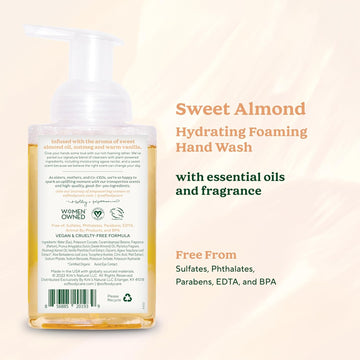 Sof Hydrating Foaming Hand Wash - With Organic Agave Nectar & Coconut Oil- Vegan & Non Gmo- Free From Phthalates, Sulfates & Parabens- Orange Blossom & Honey - 8 Oz Bottle 6 Pack