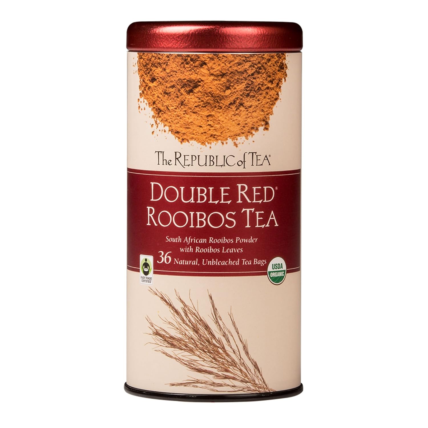 The Republic Of Tea Organic Double Red Rooibos Tea, 36 Tea Bag Tin