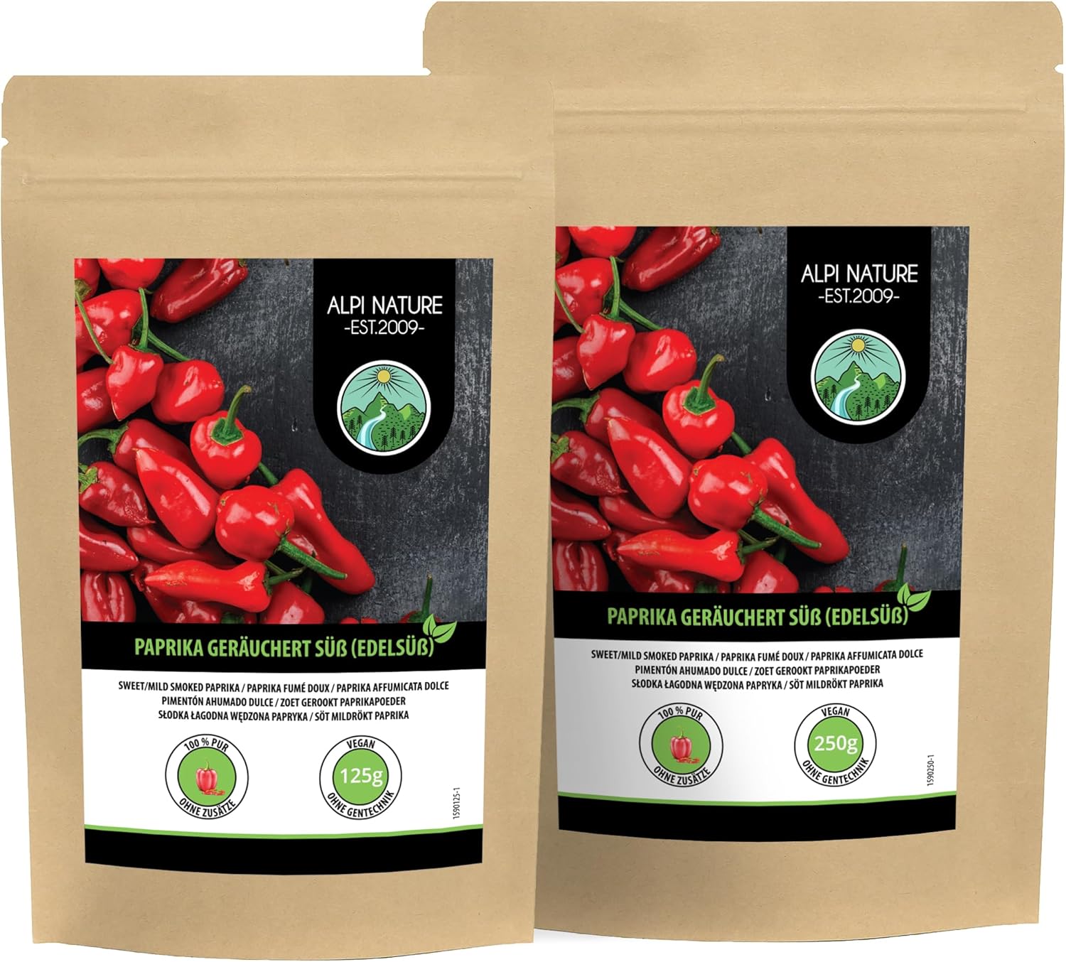 Sweet Smoked Paprika Powder 125G 4.4 Oz By Alpi Nature, Ground Red Peppers, Mild Smoked Paprika