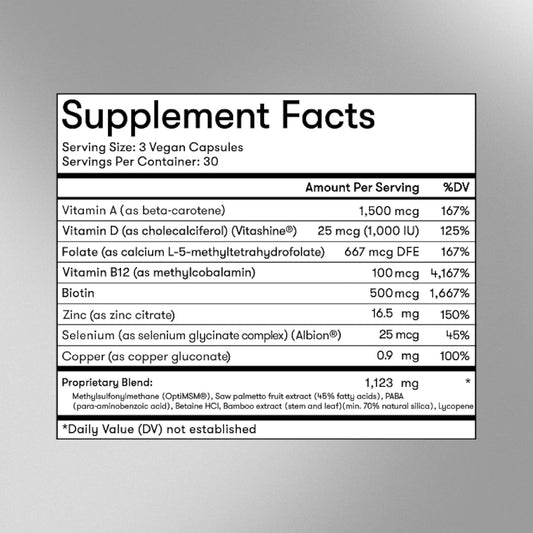 Wellbel Men Clean Supplement For Hair, Skin, And Nails, Vegan, Gluten Free And Non Gmo 90 Count