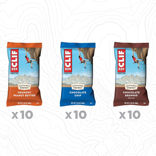 Clif Bar - Variety Pack - Made With Organic Oats - 10-11G Protein - Non-Gmo - Plant Based - Energy Bars - 2.4 Oz. (30 Count)