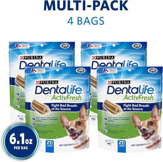 Purina Dentalife Activfresh Daily Oral Care Mini Dog Chews - 84 Treats