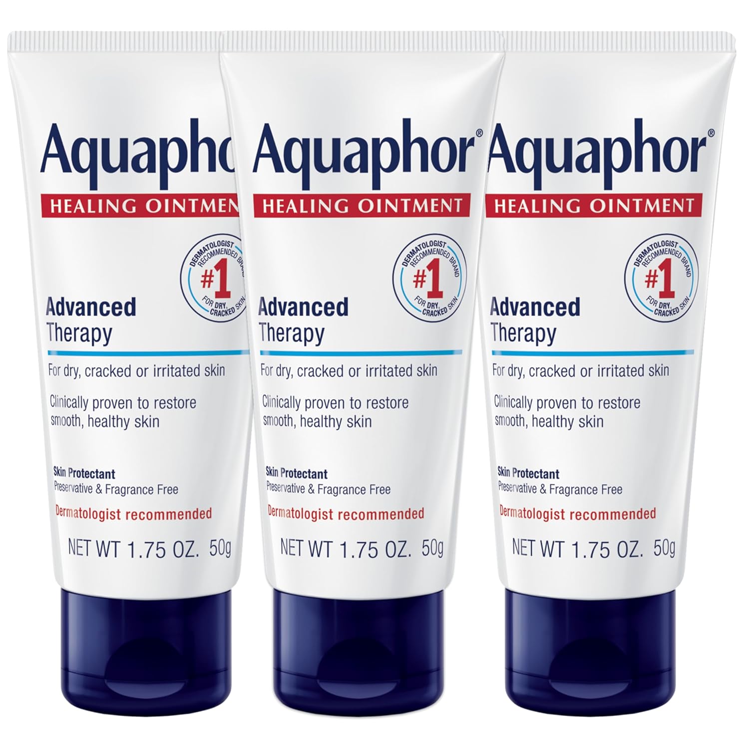Aquaphor Healing Ointment Advanced Therapy Skin Protectant, Dry Skin Body Moisturizer, 7 Oz Tube