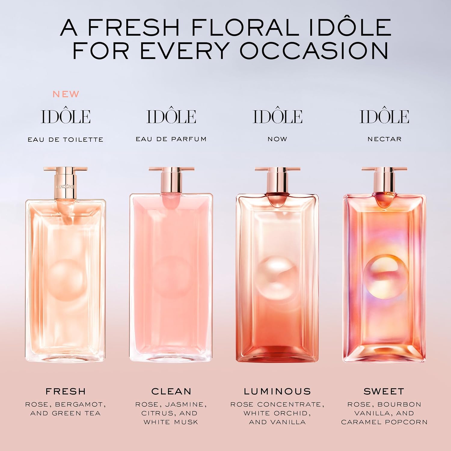 Lancôme Idôle Eau De Toilette - Fresh & Energizing Women'S Perfume - Long Lasting Fragrance With Notes Of Green Tea, Blooming Roses & Fresh Bergamot - 0.85 Fl Oz : Beauty & Personal Care