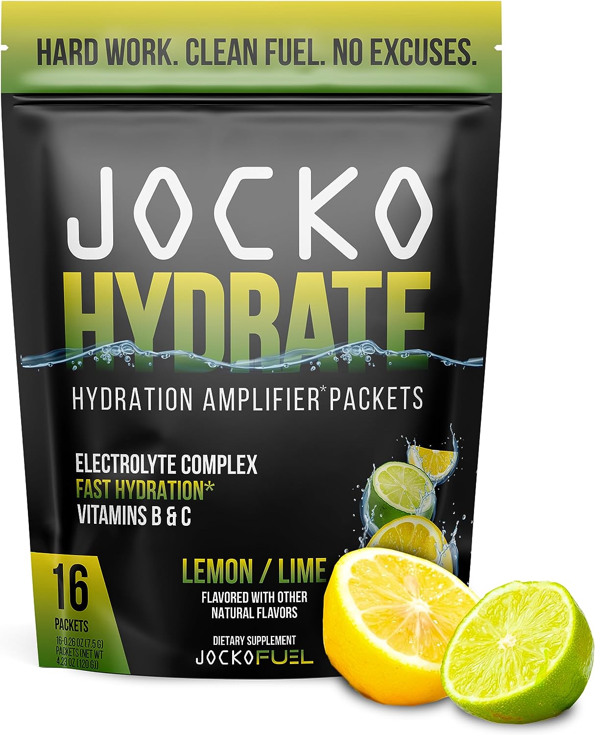 Jocko Fuel Hydrate Electrolytes Powder Packets No Sugar - Hydration Am