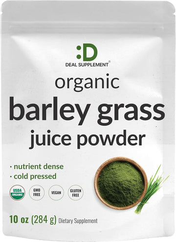 Deal Supplement Sustainably Us Grown, Organic Barley Grass Juice Powder, 10Oz – Raw Cold Pressed Source – Greens Superfood Booster – Retains Vitamins, Minerals, Antioxidants, & Chlorophyll – Non-Gmo