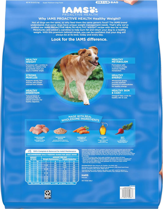 IAMS Proactive Health Healthy Weight Control Adult Dry Dog Food with Real Chicken, 29.1 lb. Bag