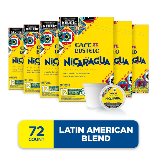 Café Bustelo Nicaragua Dark Roast Coffee, 72 Keurig K-Cup Pods