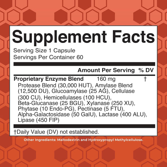 Maryruth Organics Gluten Enzymes Capsules | Enzyme Supplement For Gut Health Support | Gluten Digestion | & Nutrient Absorption | Vegan | Gluten Free | 60 Count