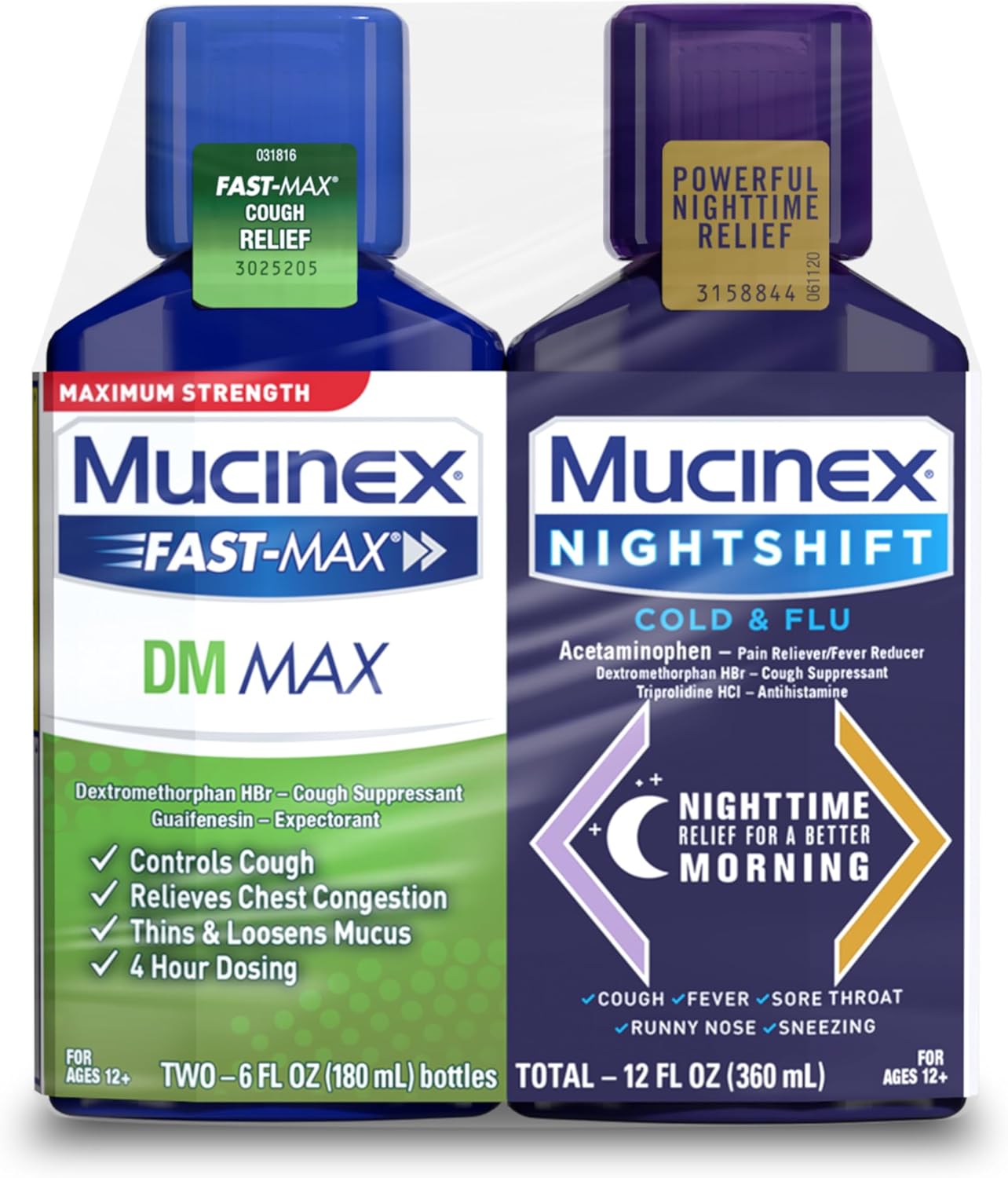 Mucinex Fastmax Dm Max Cold & Flu Liquid - Thins Mucus, Relieves Cough, Chest Congestion, Pain, Fever, Sneezing, Sore Throat, Runny Nose