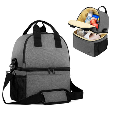 Teamoy Breast Pump Bag Tote With Cooler Compartment For Breast Pump, Cooler Bag, Breast Milk Bottles And More, Double Layer Pumping Bag For Working Moms, Gray(Bag Only)