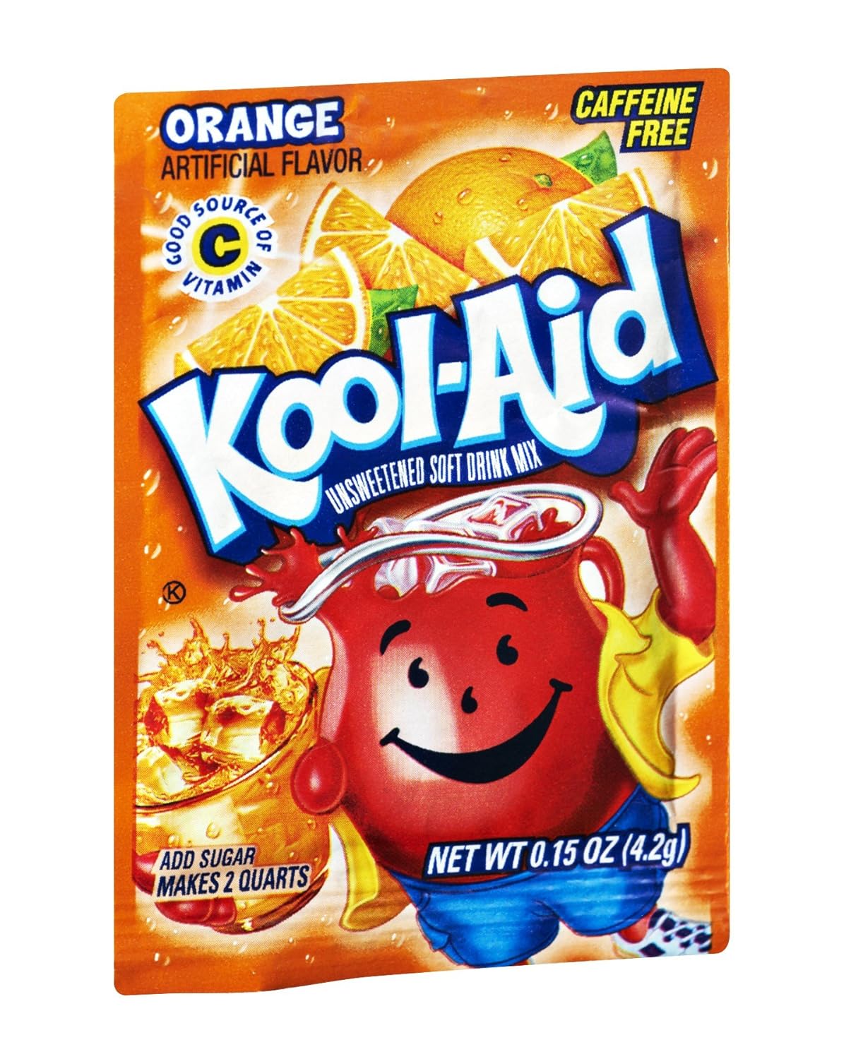 Kool-Aid Unsweetened Caffeine Free Orange Zero Calories Powdered Drink Mix 192 Count Pitcher Packets