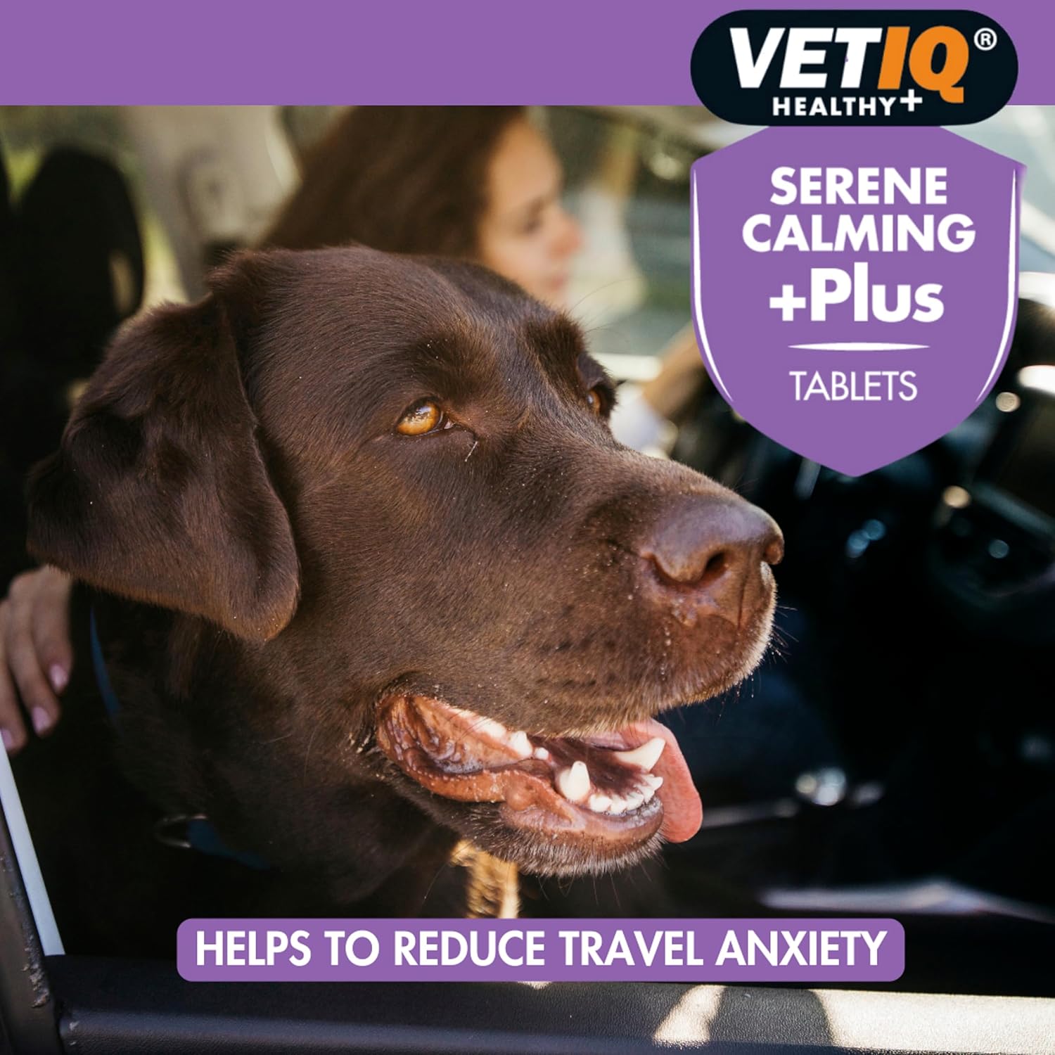 VETIQ Serene Calming Plus+ Tablets For Large Dogs, Helps to Reduce Anxiety in All Scenarios Short & Long Term , 60 Tablets :Pet Supplies