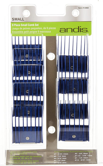 Andis Clipper Combs for Small Pets, Blue, (Pack of 9) (12860)