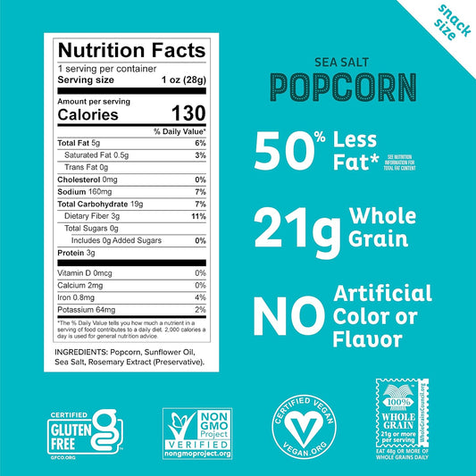 Heirloom Truffle Mini Popcorn By Pipcorn - 4.5Oz 6Pk - Healthy Snacks, Gluten Free Snacks, Heirloom Corn, Salty Snacks, Black Truffle