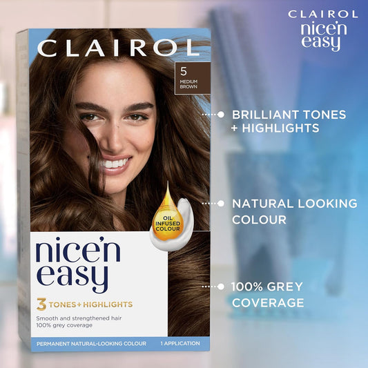 Clairol Clairol Nice'N Easy Crème, Natural Looking Oil Infused Permanent Hair Dye, 5R Medium Auburn