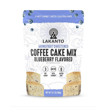 Lakanto Blueberry Coffee Cake Mix - Sweetened with Monk Fruit Sweetener, Keto Diet Friendly, Gluten Free, 3 Net Carbs (13.7 oz)