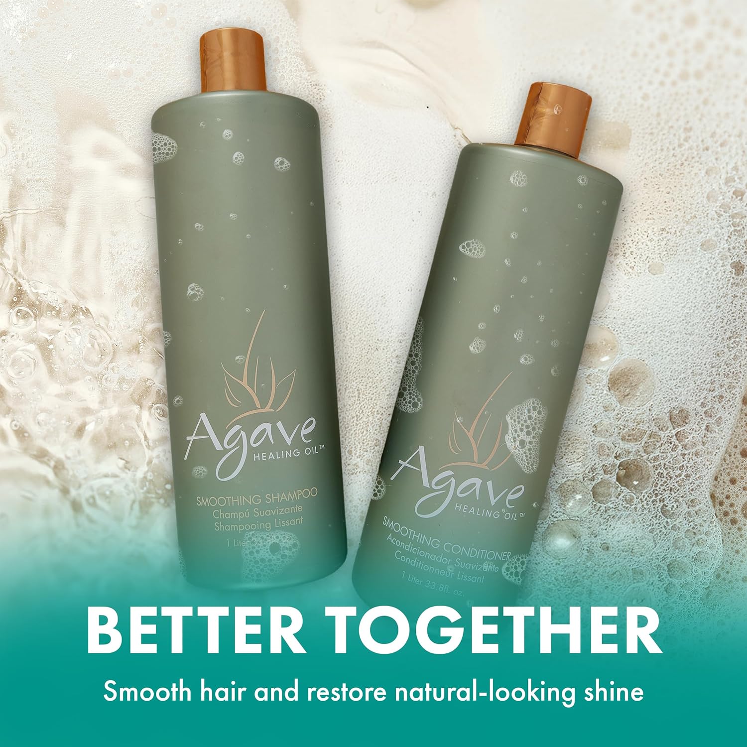 Agave Smoothing Conditioner Lightweight Moisture Infusion & Frizz Control, Sulfate-Free, Color-Safe, 33.8 Oz : Beauty & Personal Care